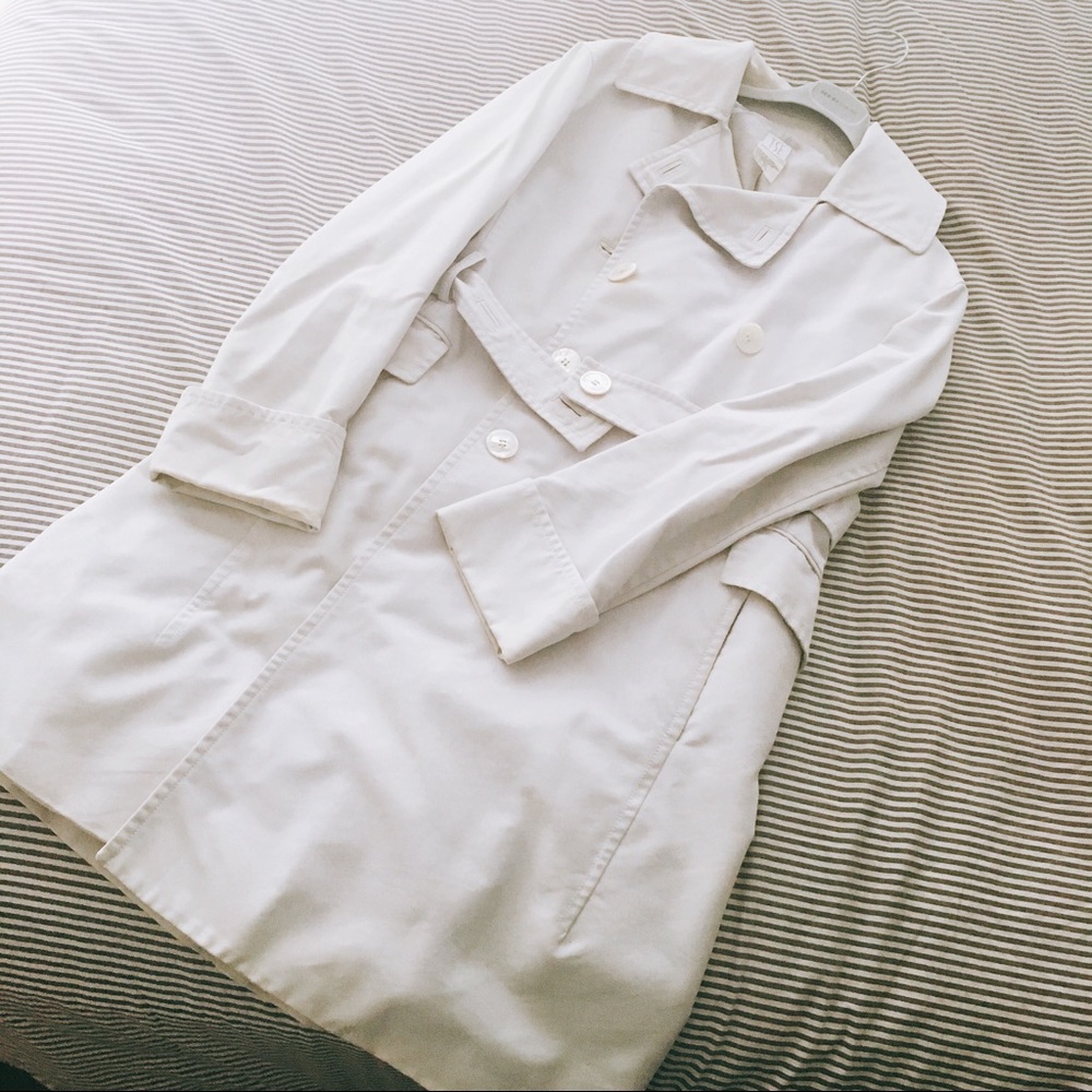 TSE Canvas Trench Coat in Teal/Grey, Size 10-12